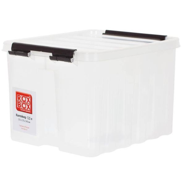 Контейнер с крышкой и клипсами Rox Box Original, 3,5 л, 210x170x135 мм, прозрачный